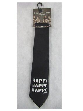 A&E Duck Dynasty Men's Phil Happy Happy Happy Neck Tie, Black, One Size
